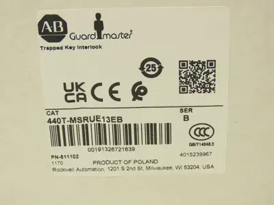 Allen Bradley 440T-MSRUE13EB Guardmaster Trapped Key Interlock Solenoid Release
