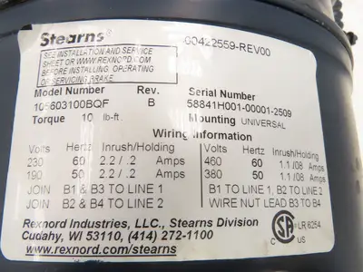Leeson G121051.00 Brake Gear Motor 1.5Hp 230/460V 3PH Ironman 40:1 Reducer 44rpm