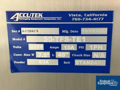 Used Accutek Accutek Tube Filler, Model TFS-1PT Tube Fillers Ohio US | Federal Equipment Company #1337927