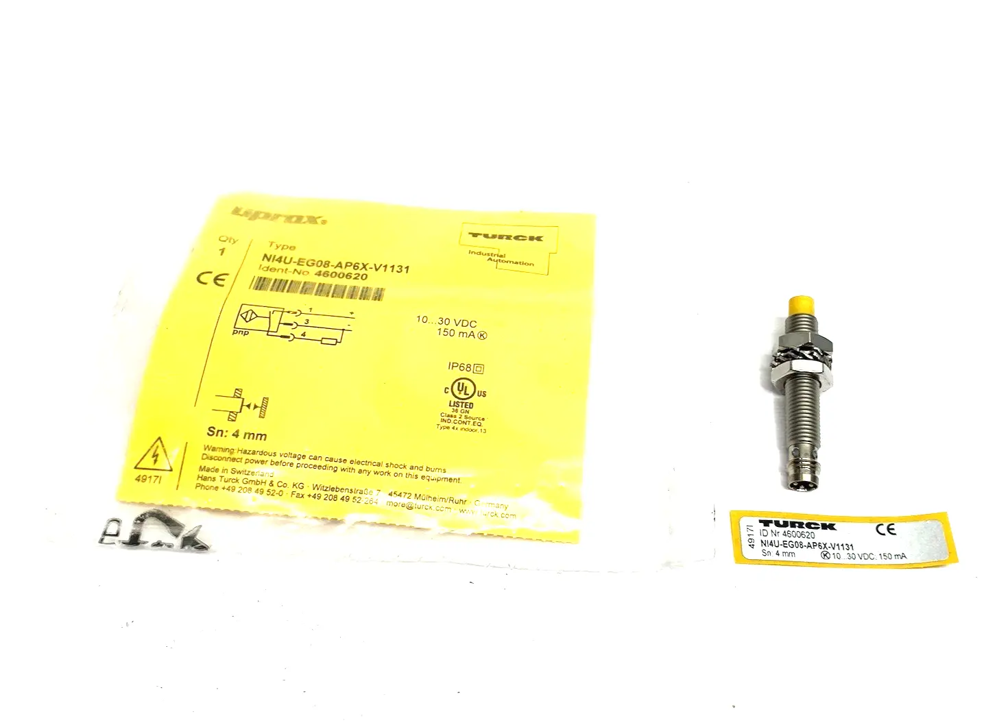 USED TURCK UPROX INDUCTIVE SENSOR NO CONTACT PNP OUTPUT 4600620