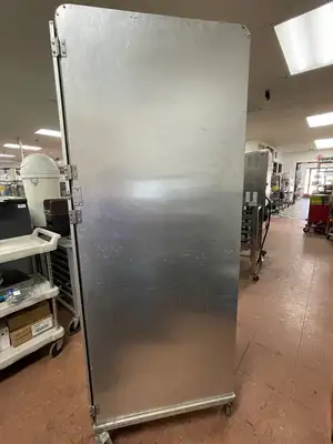 Used Nu-Vu Used Nu-Vu Full Height Dutch Door Enclosed Bread Cabinet Pan Rack - SS303 Food Storage & Transportation Illinois US | Falcon Restaurant Supply #1375787