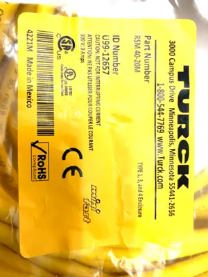 Turck RSM 40-20M Mini fast 20m Cable U99-12657 - New Other