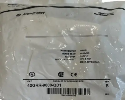 ALLEN BRADLEY 42GRR-9000-QD1 PHOTOSWITCH SER. B 42GRR9000QD1 NEW, SURPLUS