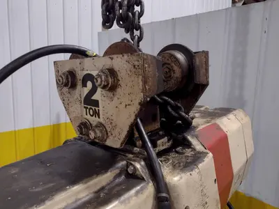 2 TON COFFING MODEL #EC-4016-2 ELECTRIC MOTORIZED CHAIN HOIST WITH TROLLEY: STOCK #24474