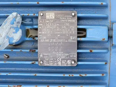 15 hp, 575 volts, 1760 rpm, 254TM Severe Duty Motor
