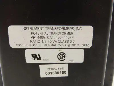 Flex Core 450I-440FF Potential Transformer 4:1 Ratio HV 440V