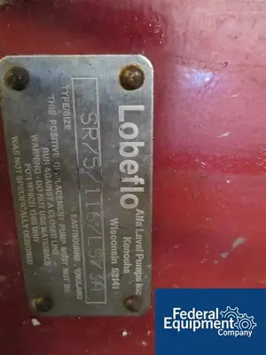 USED LOBEFLO 3" LOBEFLO ROTARY LOBE PUMP, S/S, 7.5 HP