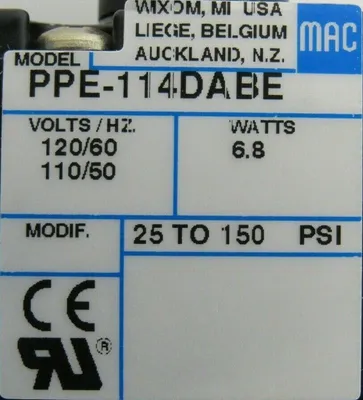 NEW MAC VALVES 6211C-411-PP-114DA SOLENOID VALVE 6211C411PP114DA 17900