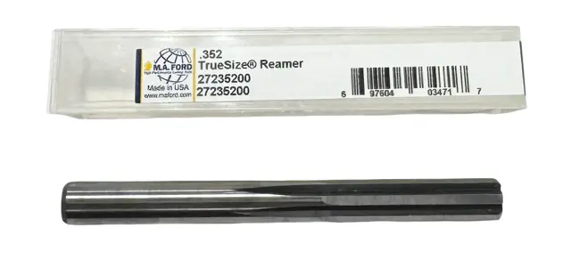 M.A. Ford 0.352" Solid Carbide Chucking Reamer TrueSize 6 Flute USA Made
