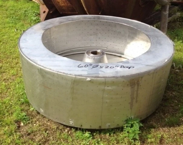 Tolhurst/Ametek 60 x 20" perforate basket only, SS.