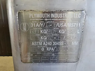 Used 350 Gallon IBC Tank (Tote), 304 Stainless Steel