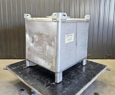 Used 350 Gallon IBC Tank (Tote), 304 Stainless Steel