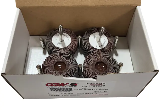 CGW 2" x 3/4" x 1/4" Flap Wheel 80 Grit Aluminum Oxide 10 Pack