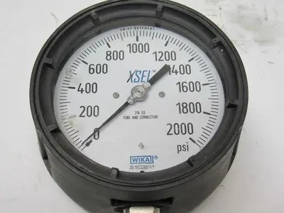 Waika 23X.34 Pressure Gauge 0-2000PSI, 1/2" NPT Stainless Connection SIZE 4-1/2"