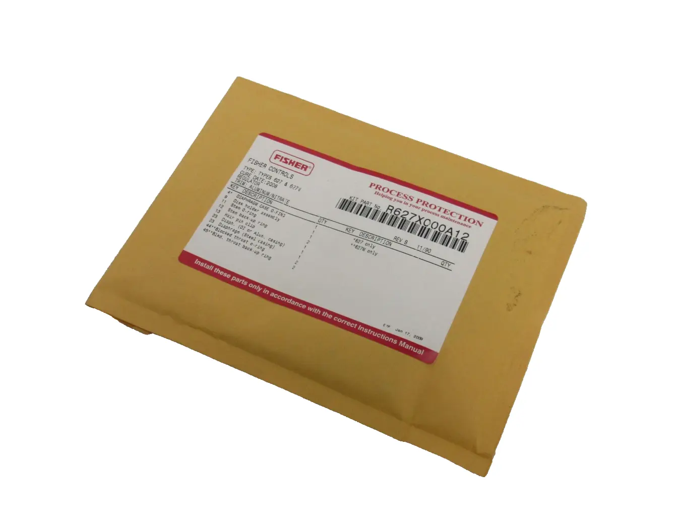 NEW FISHER R627X000A12 REPAIR KIT 627 & 627M