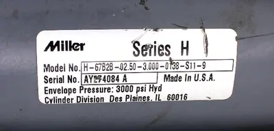 USED MILLER H-67B2B-02.50-3.000-0138-S11-9
