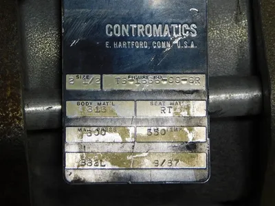 2-1/2 in Contromatics TS-1666-CC-GR Ball Valve Max. Press 300 PSI Used