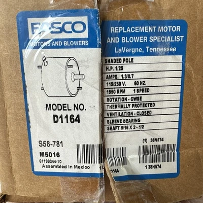 NEW Fasco D1164