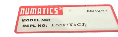 NEW NUMATICS E55I7T1CJ SOLENOID VALVE 24VDC 5.0 WATTS