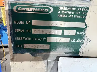USED 1997 GREENERD PRESSES GREENERD HPB-7 PRESS