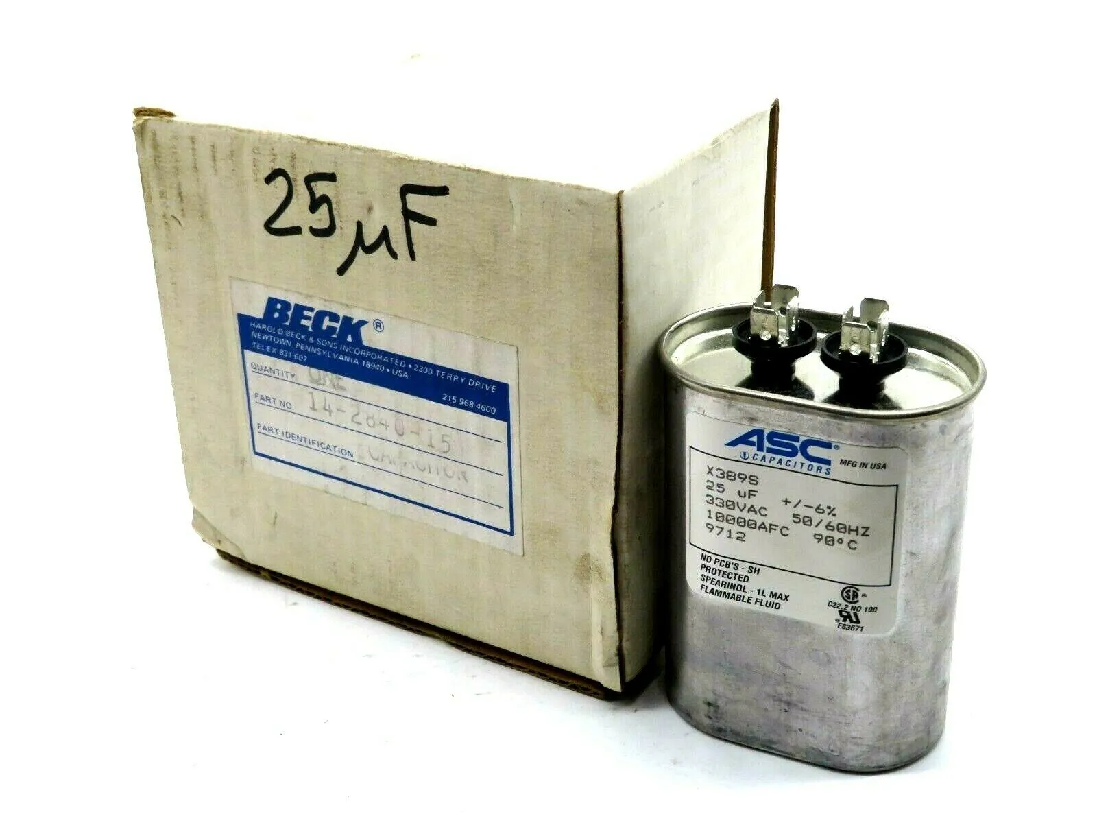 NEW BECK ASC 14-2840-15 CAPACITORS X389S 14284015