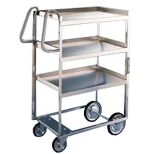 Lakeside 5910 2 Level Stainless Utility Cart w/ 700 lb Capacity, Raised Ledges