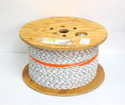 Blake 18-16-UL1015-96 Wire 18 AWG White/Blue Spiral Stripe 600V 5800 ft (9184)