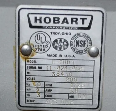 USED Hobart NUMBER: