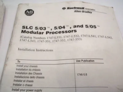 USED ALLEN-BRADLEY MODULAR PROCESSORS INSTRUCTIONS