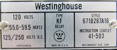 NEW WESTINGHOUSE 671B287A16 RELAY TYPE KF