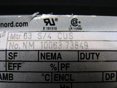 Nord 63S/4 0.16Hp 277/480V 60Hz 252RPM Output 14mm Shaft Right Hand Gear Motor