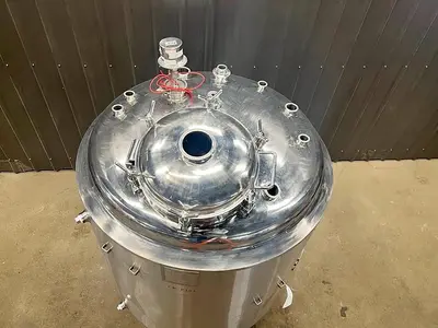 Used 275 Gallon Jacketed Tank (Reactor), 316 Stainless Steel, Insulated, Full Vacuum, With Agitator