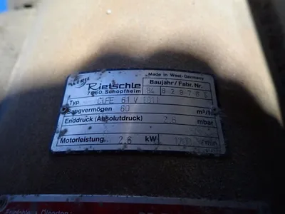Used RIETSCHLE CEFE 6LV [01] Vacuum Pumps Ohio US | HGR 24 #727771