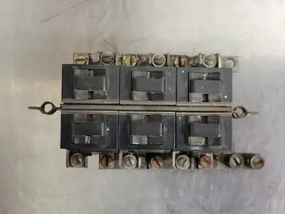 Pushmatic Circuit Breaker Assembly, 3x20 Amp, 3x15 Amp