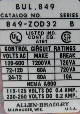 NEW ALLEN BRADLEY 849-Z0D32 TIMING RELAY 849Z0D32