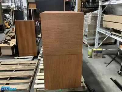 Lot of (4) Wood-Veneered Particleboard Display Cubes, Solid 2x4 Frame, All Measuring 26.25”x27”x27”