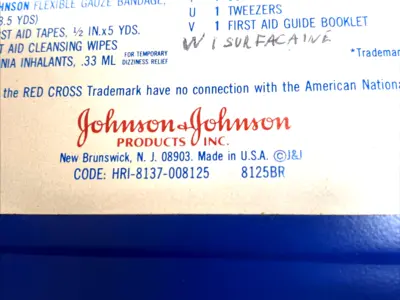 USED JOHNSON & JOHNSON METAL INDUSTRIAL FIRST AID KIT NUMBER 25