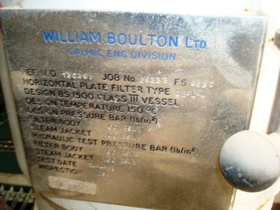 William Boulton S/S Jacketed Leaf Filter