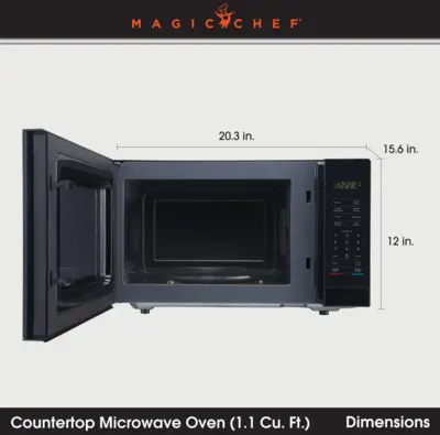 Magic Chef 1.1 CU. FT. COUNTERTOP COOKING, IN BLACK WITH GRAY CAVITY