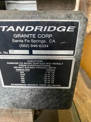 Standridge Grade-A Black Granite Surface Plate 40" x 34.5" x 6.5"
