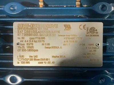 Used SEWEURODRIVE K47 DRS100L4BE5HR/AS7H Motors (misc) Ohio US | HGR 24 #1744376