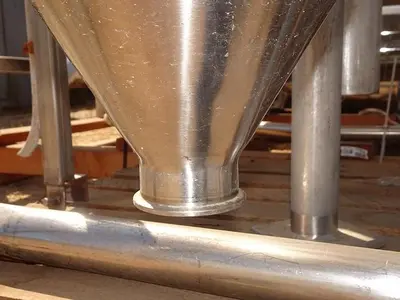 Hopper, 3.5 CF, S/st, Precision Stainless, Cone Bottom, #S742483