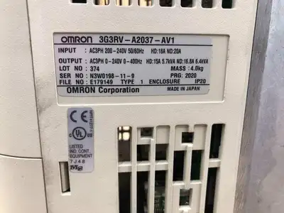 OMRON 3G3RV-A2037-AV1 5.7kVA General-purpose Inverter / VFD 200-240V 0-400Hz