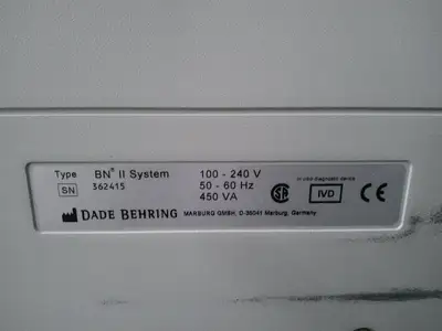 Siemens Dade Behring BN II Plasma Protein Analyzer w/ Software