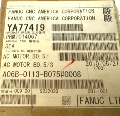 NEW FANUC A06B-0113-B075#0008 AC SERVO MOTOR B0.5/3000 A32B KEYWAY