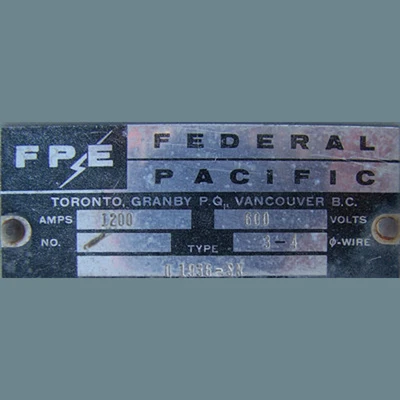 Federal Pacific 1200 Amp Disconnect