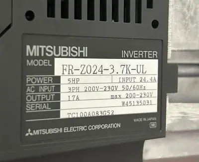 New | in-Stock MITSUBISHI ELECTRIC FR-Z024-3.7K-UL Variable Speed Drives Ohio US | Surplus Asset Holdings #1207150