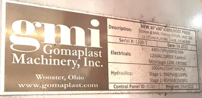 Used _UNKNOWN_ _UNKNOWN_ Rubber Pad Presses Ohio US | Gomaplast Machinery, Inc. #1321921