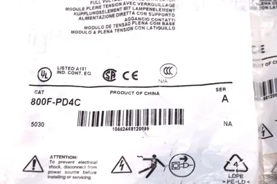 3 NEW ALLEN BRADLEY 800F-PD4C MODULE WITH LATCH SER.A 800FPD4C
