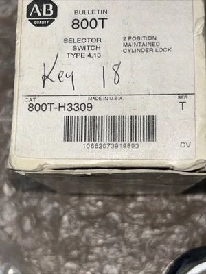 Allen Bradley 800T-H3309A Selector Switch NIB FAST SHIPPING! + WARRANTY